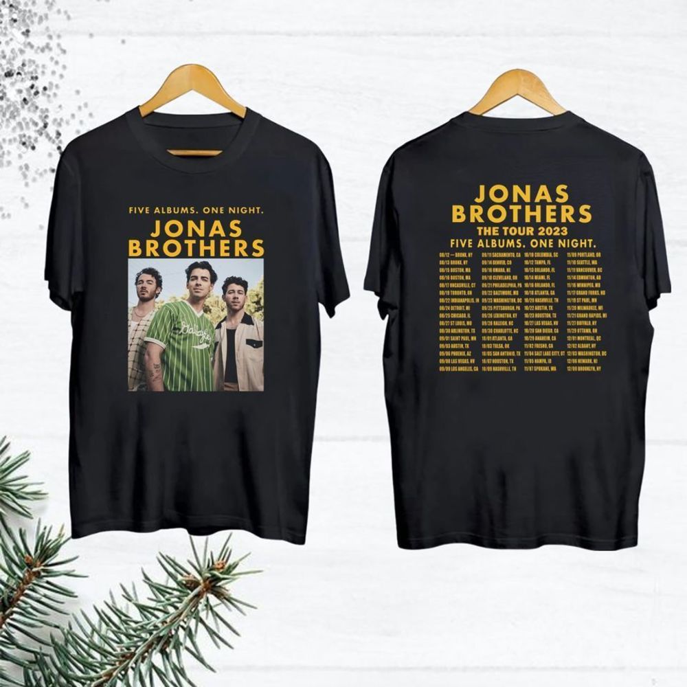 Jonas Brothers The Tour 2023 Five Albums One Night 2 Sided Shirt